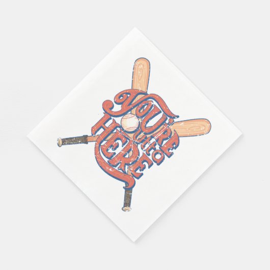 レトロ野球ソフトボールファンデザイン スタンダードランチョンナプキン (角)