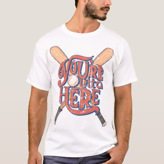 レトロ野球ソフトボールファンデザイン Tシャツ (正面)
