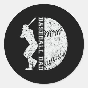 レトロ野球パパハッピーファーザーズ男性へデイスポーツ ラウンドシール