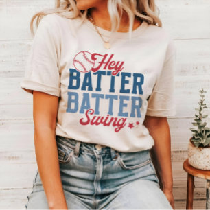 レトロ野球ヘイバッターバッタースイング Tシャツ