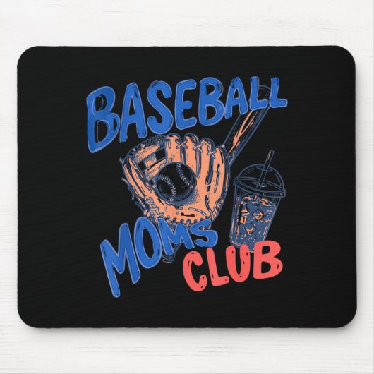 レトロ野球ママ倶楽部 アイスコーヒーシャツ ママ マウスパッド (正面)