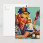 レトロ野球女子 ポストカード (正面/裏面)