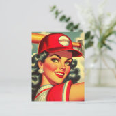 レトロ野球女子 ポストカード (スタンド正面)