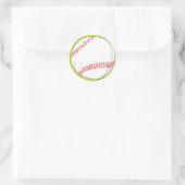 レトロ野球差出人住所シール ラウンドシール (バッグ)