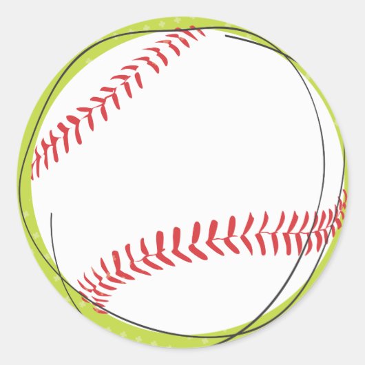 レトロ野球差出人住所シール ラウンドシール (正面)