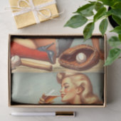 レトロ野球絵画女子 薄葉紙 (ギフト)