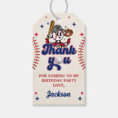 レトロ野球誕生日サンキューギフトラベル ギフトタグ (正面)