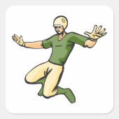 レトロ野球選手ヴィンテージスポーツグラフィック スクエアシール (正面)