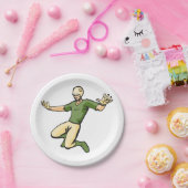 レトロ野球選手ヴィンテージスポーツグラフィック ペーパープレート (パーティー)