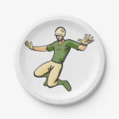 レトロ野球選手ヴィンテージスポーツグラフィック ペーパープレート (正面)