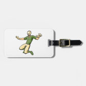レトロ野球選手ヴィンテージスポーツグラフィック ラゲッジタグ (正面横)
