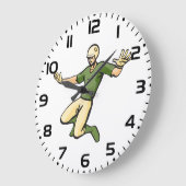 レトロ野球選手ヴィンテージスポーツグラフィック ラージ壁時計 (傾斜)