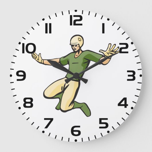 レトロ野球選手ヴィンテージスポーツグラフィック ラージ壁時計 (正面)