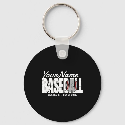 レトロ野球 名前入りストライプチームプレイヤーTシャツ キーホルダー (正面)