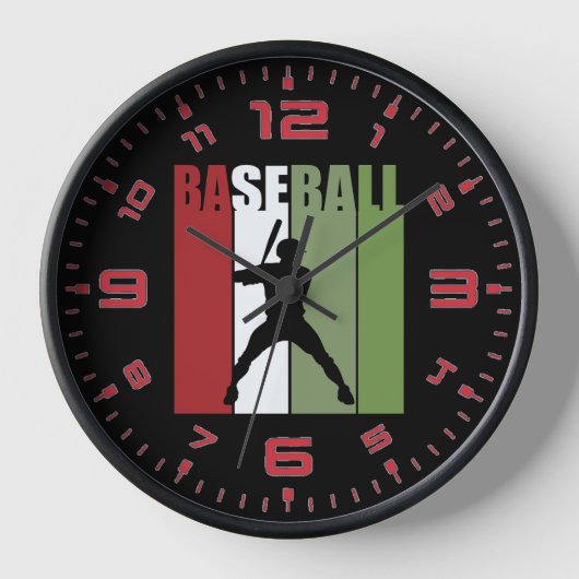レトロ野球 壁時計 (正面)