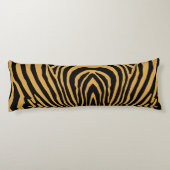 レトロ野生アニマルプリント模様金ゴールドブラック ボディピロー (裏面)