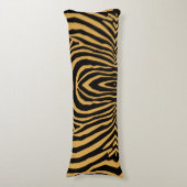 レトロ野生アニマルプリント模様金ゴールドブラック ボディピロー (正面縦)