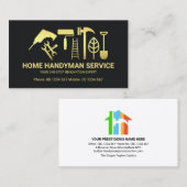 レトロ金ゴールドのツールのモチーフ 名刺 (正面/裏面)