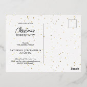 レトロ金ゴールドクリスマスツリー 箔招待状ポストカード (裏面)