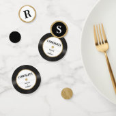 レトロ金ゴールドグリッタービニールレコードモノグラムおめでとう コンフェッティ (グループ)