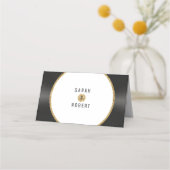 レトロ金ゴールドグリッタービニール結婚レコード座席表 プレイスカード (裏面)