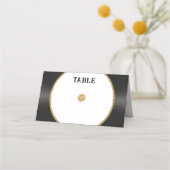 レトロ金ゴールドグリッタービニール結婚レコード座席表 プレイスカード (正面)