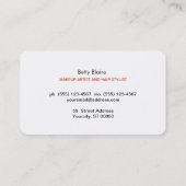 レトロ金ゴールドグリッターメイクアップアーティストグラマラスはっきりした 名刺 (裏面)