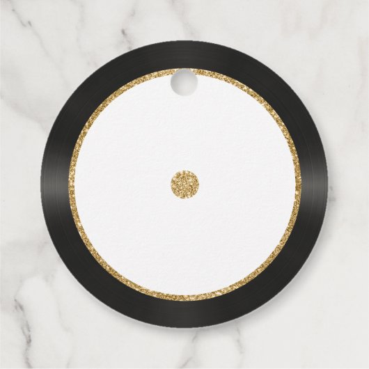 レトロ金ゴールドグリッターレコードありがとう結婚さん フェイバータグ (裏面)