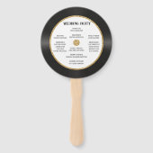 レトロ金ゴールドグリッターレコード結婚式 プログラム ハンドファン (裏面)