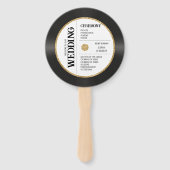 レトロ金ゴールドグリッターレコード結婚式 プログラム ハンドファン (正面)