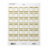 レトロ金ゴールドグリーンダマスク結婚式のアドレス ラベル (フルシート)