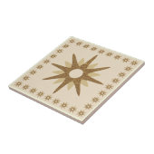 レトロ金ゴールドスターバストデザイン タイル (側面)