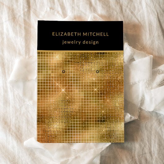 レトロ金ゴールドディスコグラム |イヤリングディスプレイカード 名刺