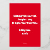 レトロ金ゴールドハッピーバレンタインデーフォトカード 箔シーズンカード (裏面)