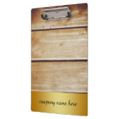 レトロ金ゴールドバッジベージュ竹テクスチャパターンクリップ クリップボード (左)