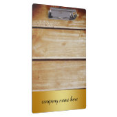 レトロ金ゴールドバッジベージュ竹テクスチャパターンクリップ クリップボード (右)