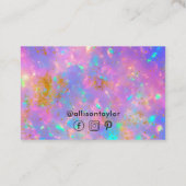 レトロ金ゴールドファイアオペルジェムストーン追加ロゴありがとう 名刺 (裏面)