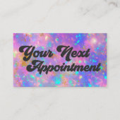 レトロ金ゴールドファイアオペルストーンアポイントメントカード 名刺 (正面)