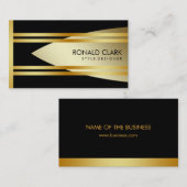 レトロ金ゴールドブラックメタル金融プロフェッショナル 名刺 (正面/裏面)