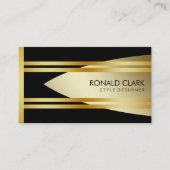 レトロ金ゴールドブラックメタル金融プロフェッショナル 名刺 (正面)