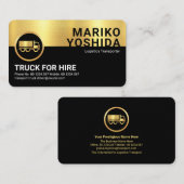 レトロ金ゴールドブラックレイヤートラックドライバー 名刺 (正面/裏面)