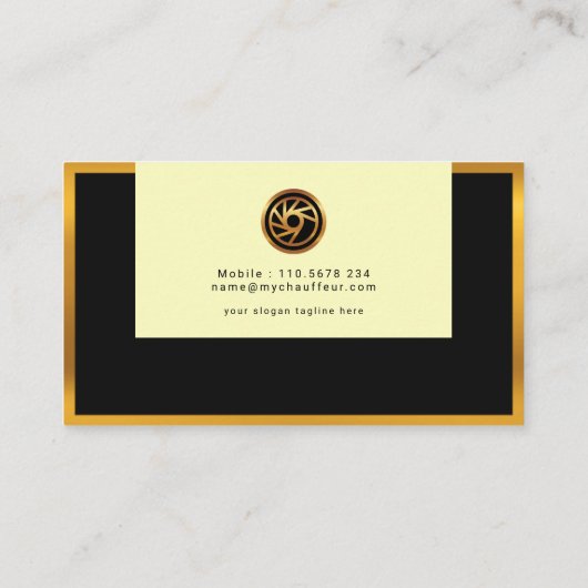 レトロ金ゴールドプルダウンタスタイリッシュブ運転手 名刺 (裏面)