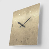 レトロ金ゴールドホリデーヴィベ スクエア壁時計 (傾斜)
