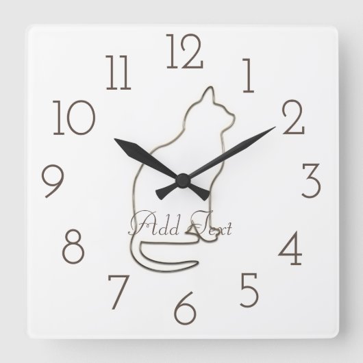 レトロ金ゴールドホリデーヴィベ スクエア壁時計 (正面)