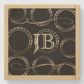 レトロ金ゴールドホリデーヴィベ ストーンコースター (正面)