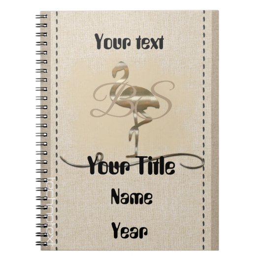 レトロ金ゴールドホリデーヴィベ ノートブック (正面)