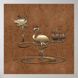 レトロ金ゴールドホリデーヴィベ ポスター