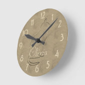 レトロ金ゴールドホリデーヴィベ ラウンド壁時計 (傾斜)