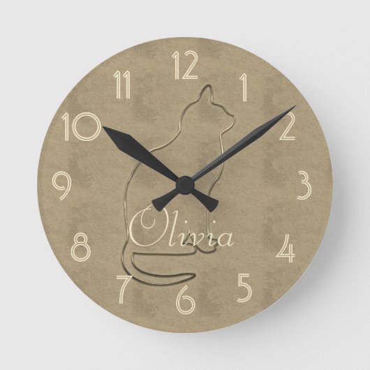 レトロ金ゴールドホリデーヴィベ ラウンド壁時計 (正面)