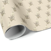 レトロ金ゴールドホリデーヴィベ ラッピングペーパー (ロールコーナー)